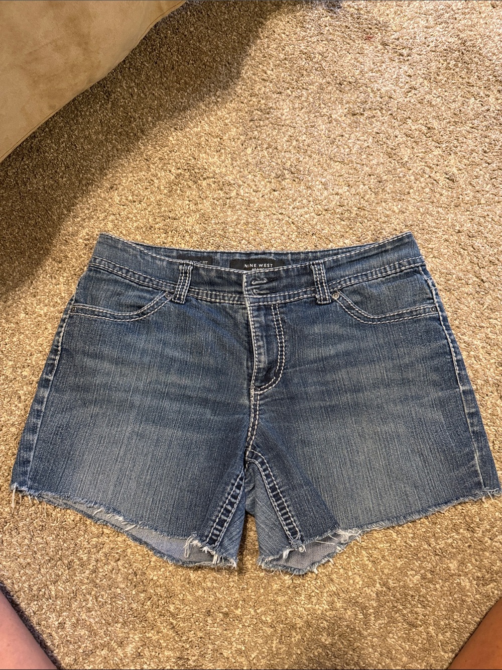 Nine West Distressed Blue Denim Cutoff Shorts